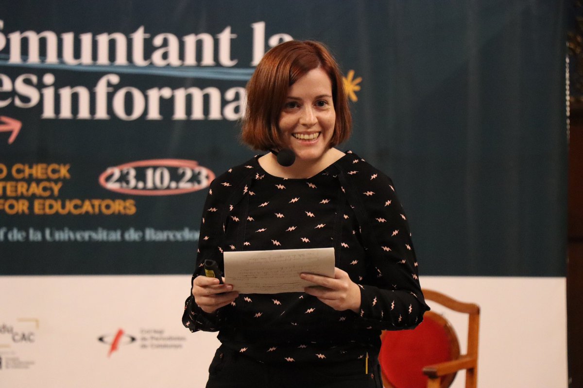 learntocheck's tweet photo. 👉 Torn ara per a la formació @learntocheck al #LTCsummit amb @r_cuartielles i @crisallue. «Reentrenar la mirada. Com fer front a la desinformació en l’era de la Intel·ligència Artificial».

#IA #desinformació

🧵 https://t.co/9ExYHDR7Ei