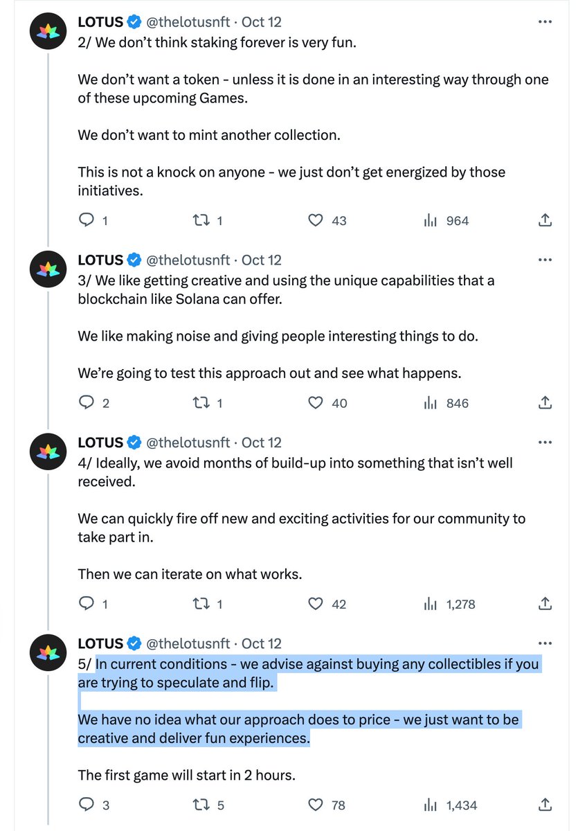 Want to clear some things up

That $2 million number floating around makes no sense. Let’s address LILY:

- LILY minted on Nov 22
- 350 were free
- 4,200 were 1 SOL for the Whitelisted
- 5,450 were dutch-auctioned starting at 5 SOL but sold for an average of 4 SOL
- Solana was