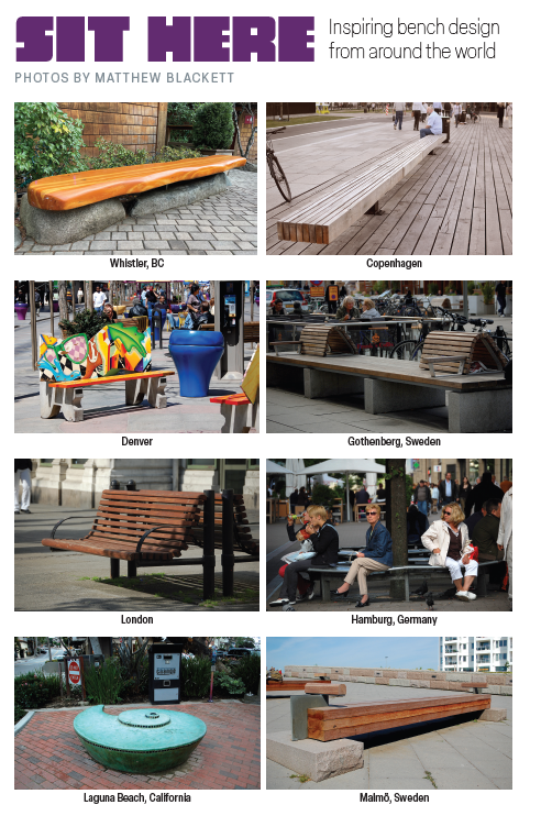 Spacing's tweet photo. A special feature on Toronto's problem with benches (the lack thereof) features writing by @JohnLorinc and @CaraChellew , and photography by @MatthewBlackett https://t.co/91LnLp7NkN