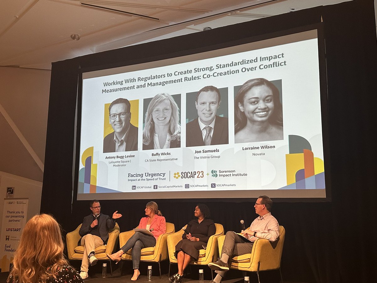 CA State Representative <a href="/BuffyWicks/">Buffy Wicks</a> talking about 101 relationship building and finding unlikely allies, even *Republicans* on the regulation panel at <a href="/SOCAPmarkets/">SOCAP Global</a> #SOCAP23
