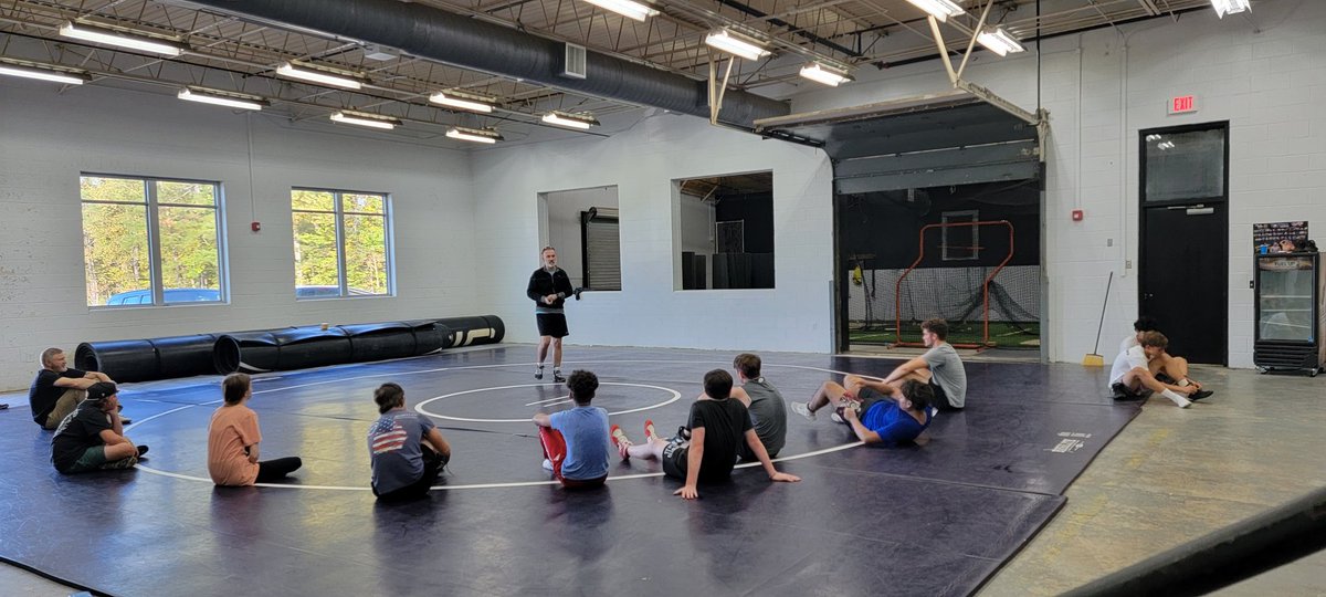 Opening day of wrestling practice! We're calling it "week -1," as we are waiting on our football, XC, and band members to join us. #WingsUp