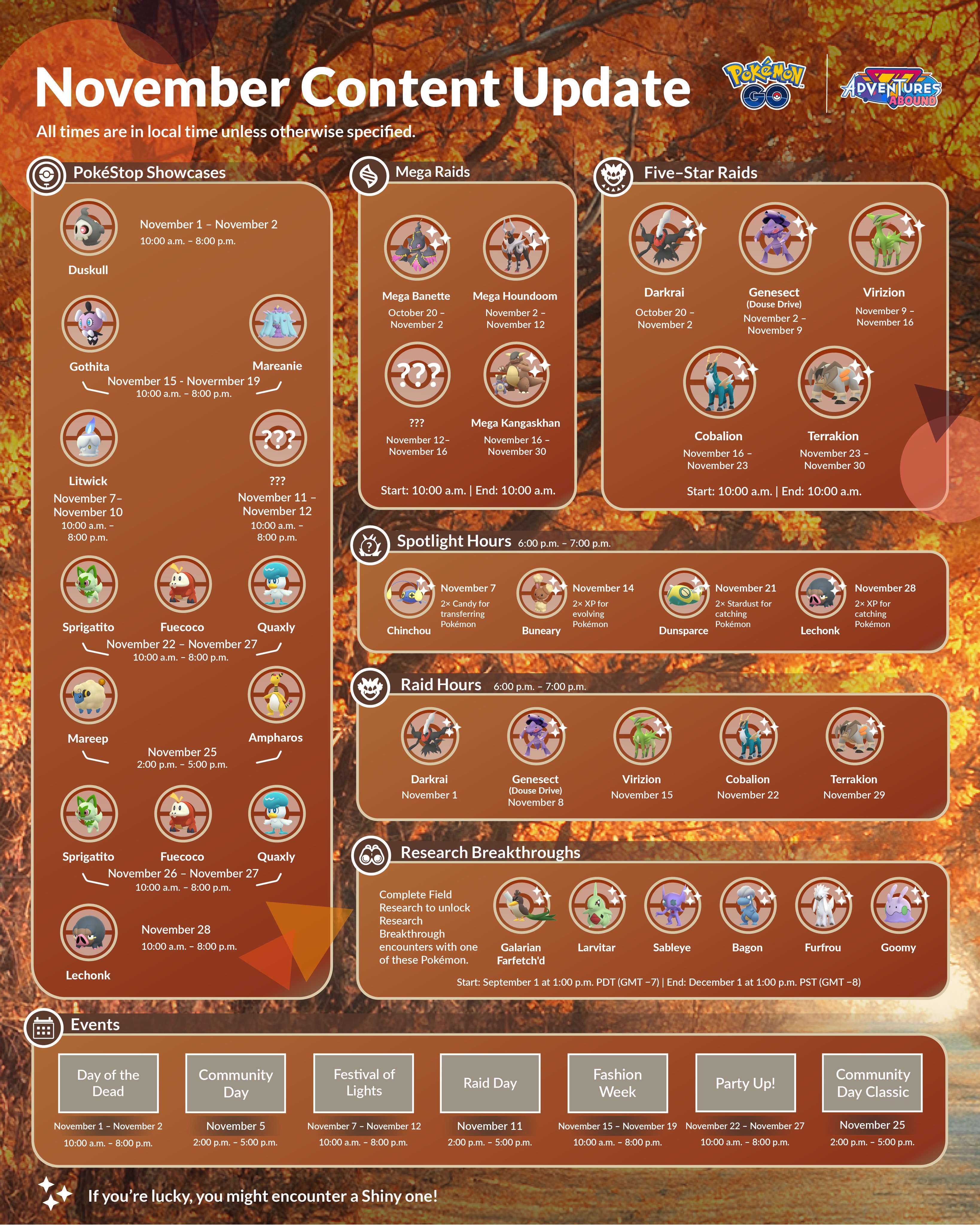 Pokémon GO presents its November 2023 events Ruetir