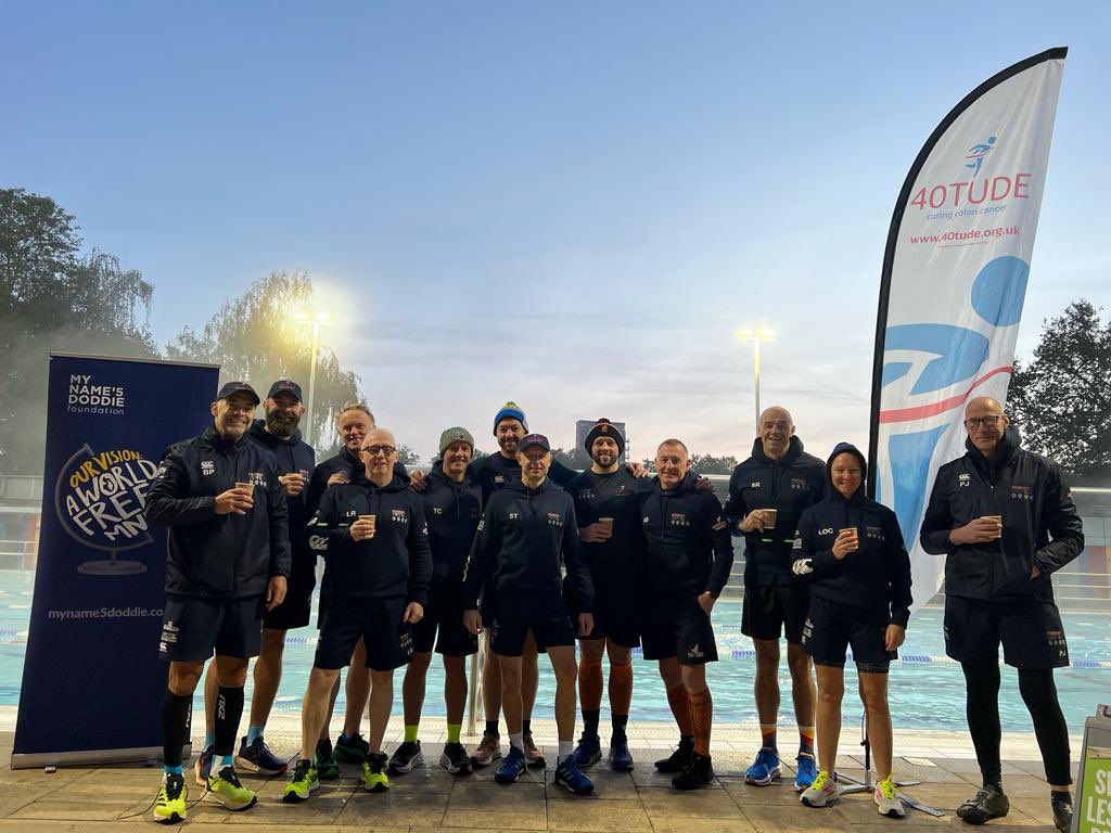 Day 1 complete of the “try “ to the final in support of @MNDoddie5 and @curebowelcancer The team ready for the 6km swim and the 38 mile run.. few tired legs tonight.! 37 miles tomorrow.. @ZoeTheBall @VirginRadioUK (shout outs please) @BBCRadio2 donate.giveasyoulive.com/fundraising/th…