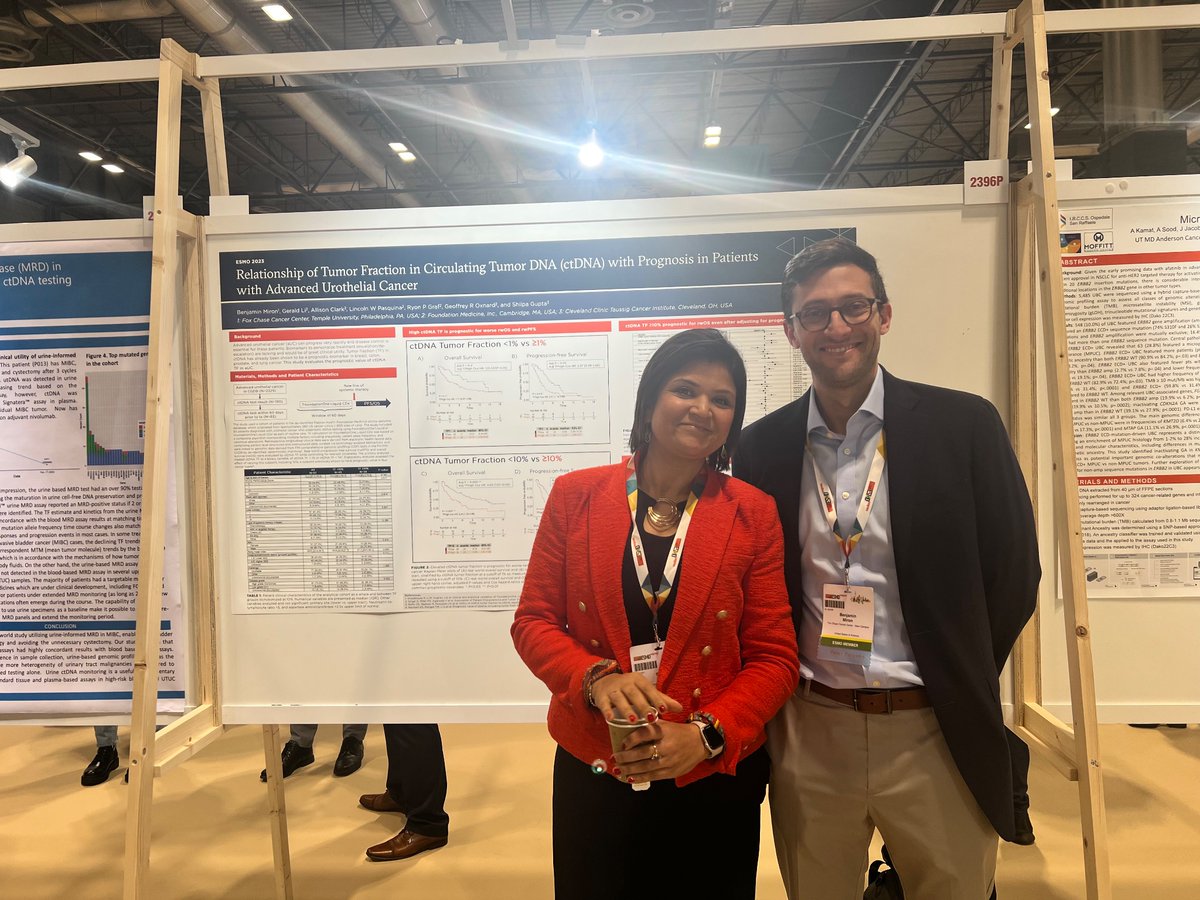 Shilpa Gupta (@shilpaonc) on Twitter photo Congrats <a href="/BenMironMD/">Ben Miron</a> on presenting tumor fraction in ctDNA as a prognostic biomarker in mUC
<a href="/RyonGraf/">Ryon Graf, PhD</a> <a href="/cnscicom/">Candice Nulsen</a> <a href="/FoxChaseCancer/">Fox Chase Cancer Center</a> <a href="/CleClinicMD/">Cleveland Clinic MD</a> <a href="/ERPlimackMD/">Elizabeth Plimack MD</a> <a href="/FoundationOne/">FoundationOne</a> Congrats <a href="/BenMironMD/">Ben Miron</a> on presenting tumor fraction in ctDNA as a prognostic biomarker in mUC
<a href="/RyonGraf/">Ryon Graf, PhD</a> <a href="/cnscicom/">Candice Nulsen</a> <a href="/FoxChaseCancer/">Fox Chase Cancer Center</a> <a href="/CleClinicMD/">Cleveland Clinic MD</a> <a href="/ERPlimackMD/">Elizabeth Plimack MD</a> <a href="/FoundationOne/">FoundationOne</a>