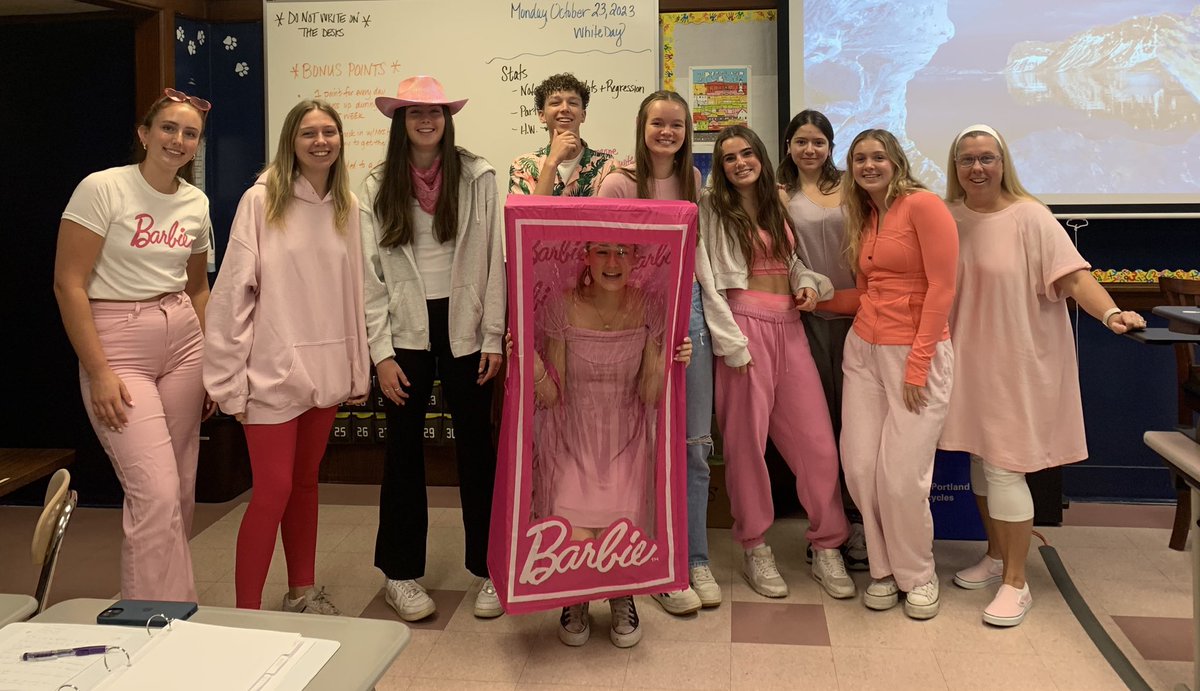NHarkinsPHSMath's tweet photo. Spirit Week Day 1
Barbie vs Oppenheimer
 Stats W1 &amp; W3 https://t.co/Q0AJfRbnpz