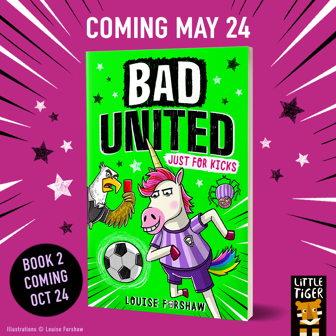 Mark your calendars for May 24th! We are so excited to share that Louise Forshaw's [@munkey_pants] new graphic novel BAD UNITED is being published with @LittleTigerUK set to be released next year!!! #CoverReveal #kidlit