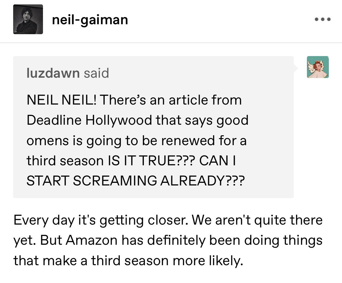 AHHHHHHHHHH 
PLEASE PLEASE PLEASE #RenewGoodOmens