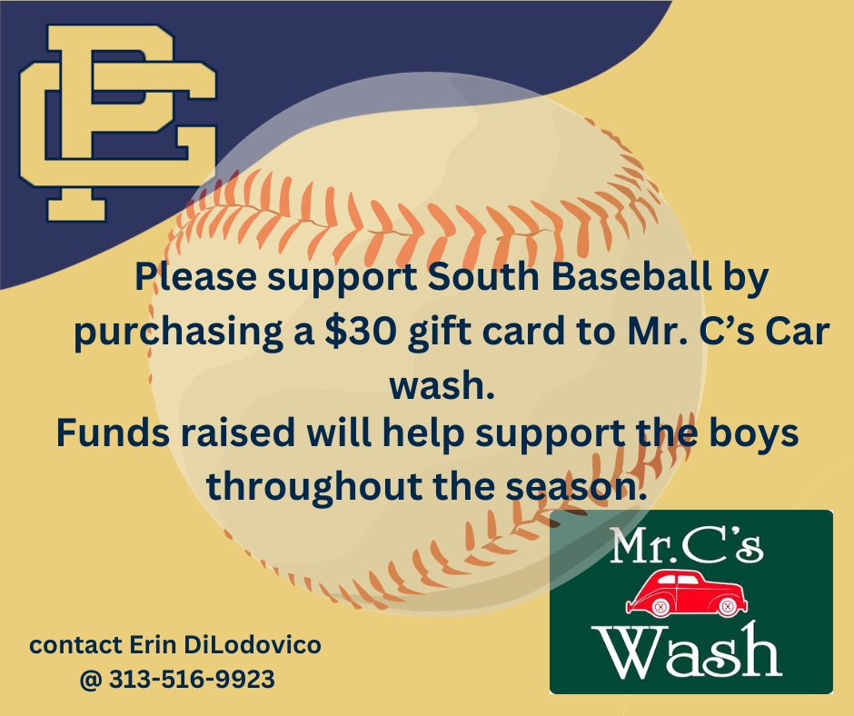 Please consider purchasing a Mr. C’s Car Wash gift card through Erin or a member of the team. A portion of each card sold will benefit the program. We are very close to reaching our sales goal!