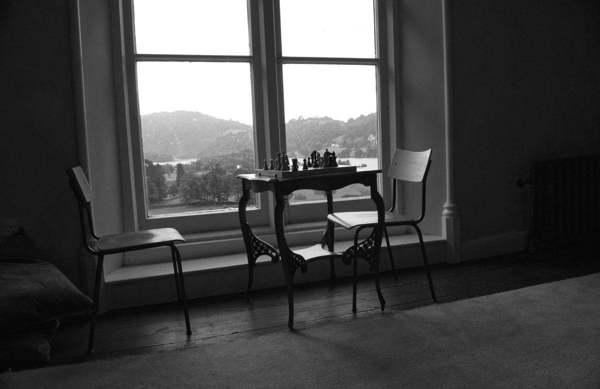 Abandoned Chess Game, Allan Bank, Grasmere, The Lake District. Canon R100. #digitalphotography #LakeDistrict #AllanBank #blackandwhitephotography #NationalTrust