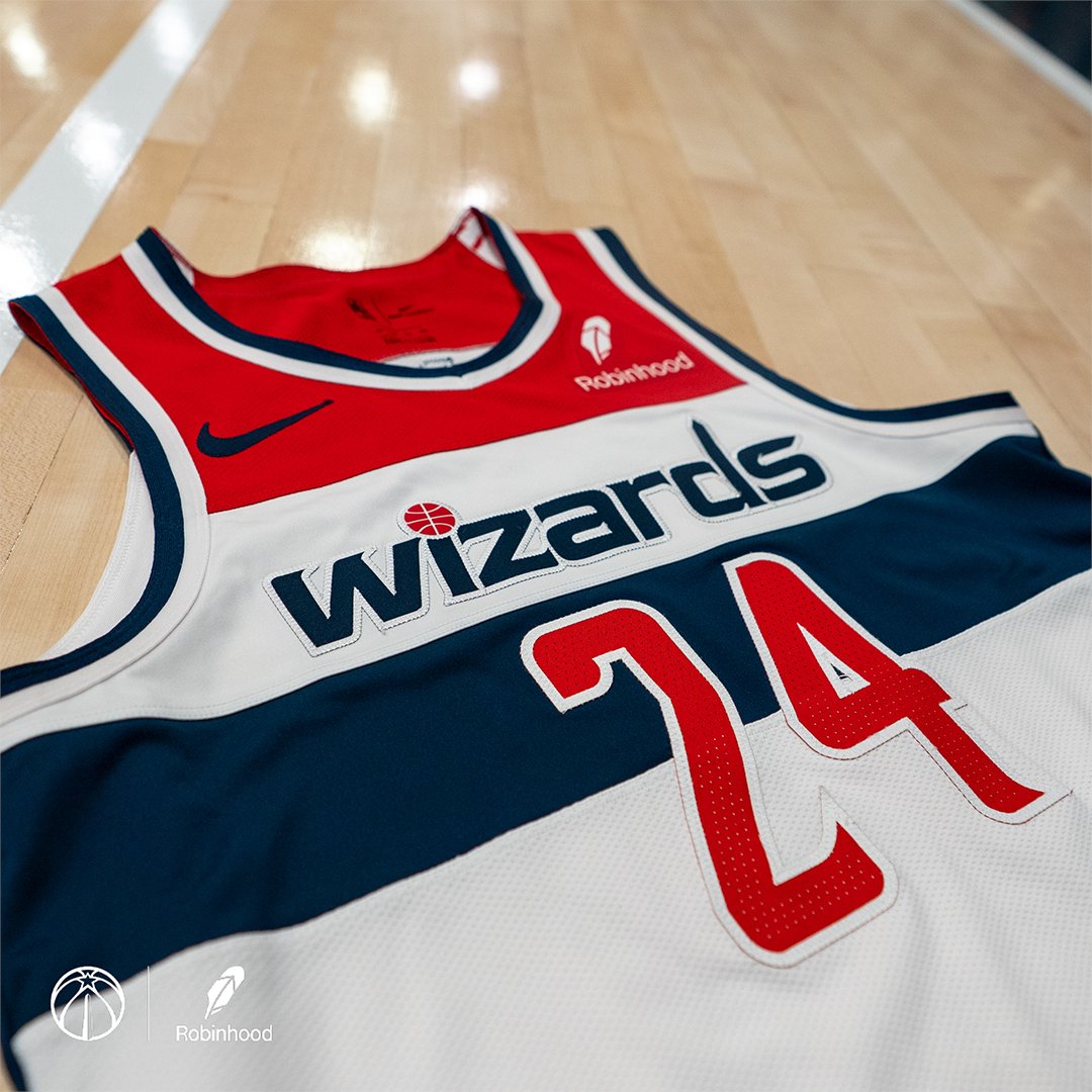 WashWizards's tweet photo. To celebrate #NBAJerseyDay and our newest partnership with @RobinhoodApp, we are giving away (1) one jersey. 👕

▪️ RT this post for a chance to win. 
▪️ Must be following us and @Robinhoodapp. 
▪️ Rules: https://t.co/x4lxk62jTL https://t.co/r0C2oqvjx7