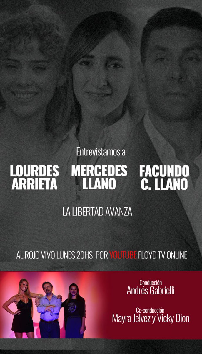 #AlRojoVivo🎥🔴 por <a href="/floydtvonline/">FLOYDTVONLINE</a> 

Hoy a las 20, en vivo, junto a <a href="/AndresGabrielli/">Andrés H. Gabrielli</a> y <a href="/mayrajelvez/">Mayra Jelvez</a> seguiremos de cerca la carrera de cara al balotaje en las #EleccionesArgentina junto a nuestros invitados!

Link del programa en vivo 👇🏻
youtube.com/live/1DGV0CEap…
