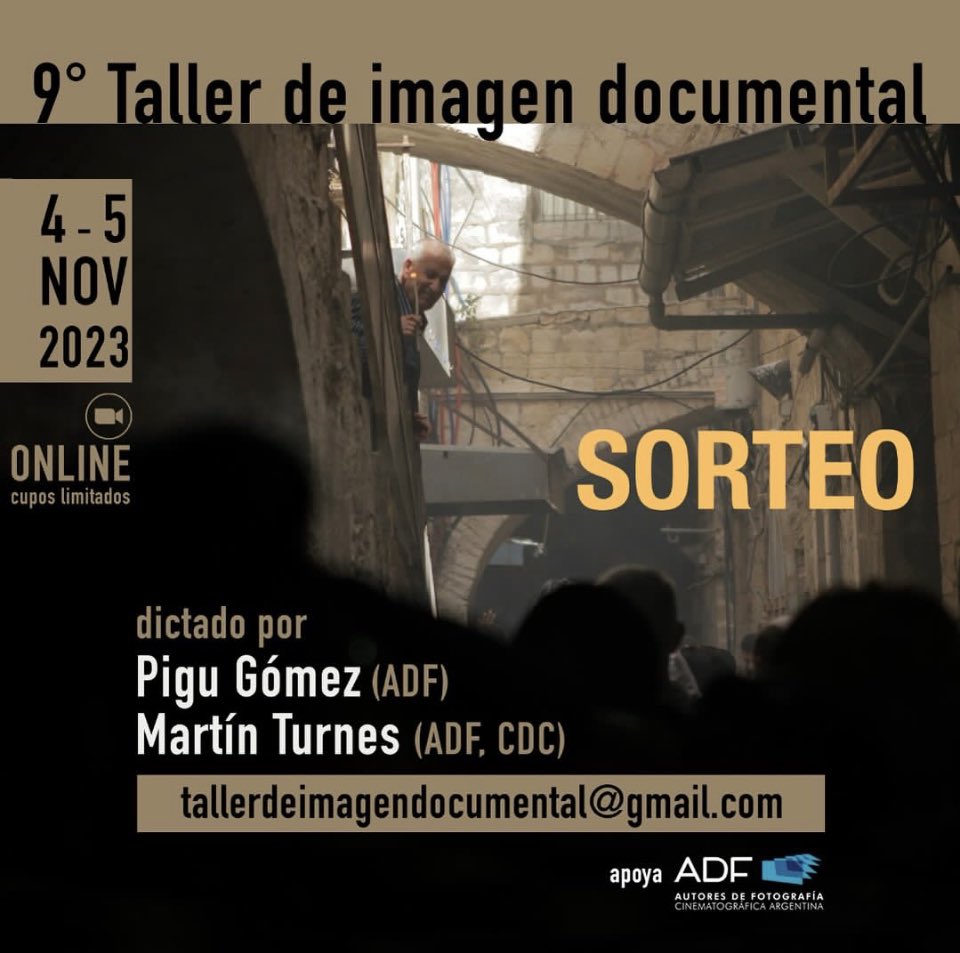 ADF (@adfcine) on Twitter photo ⚠️Sorteo Beca ADF en instagram !!!
🎥Taller de imagen documental dictado por nuestros socios Pigu Gómez (ADF) <a href="/Pigu_Gomez/">Pigu Gomez</a> y Martín Turnes (ADF) <a href="/martinturnes/">Martín Turnes</a>
instagram.com/p/CyvyTuIO11e/… ⚠️Sorteo Beca ADF en instagram !!!
🎥Taller de imagen documental dictado por nuestros socios Pigu Gómez (ADF) <a href="/Pigu_Gomez/">Pigu Gomez</a> y Martín Turnes (ADF) <a href="/martinturnes/">Martín Turnes</a>
instagram.com/p/CyvyTuIO11e/…