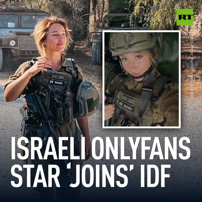FreedomHonor666's tweet photo. Israeli star porno onlyfans join IDF, the occupation army looks promising #onlybombs https://t.co/9vsOwqkevZ