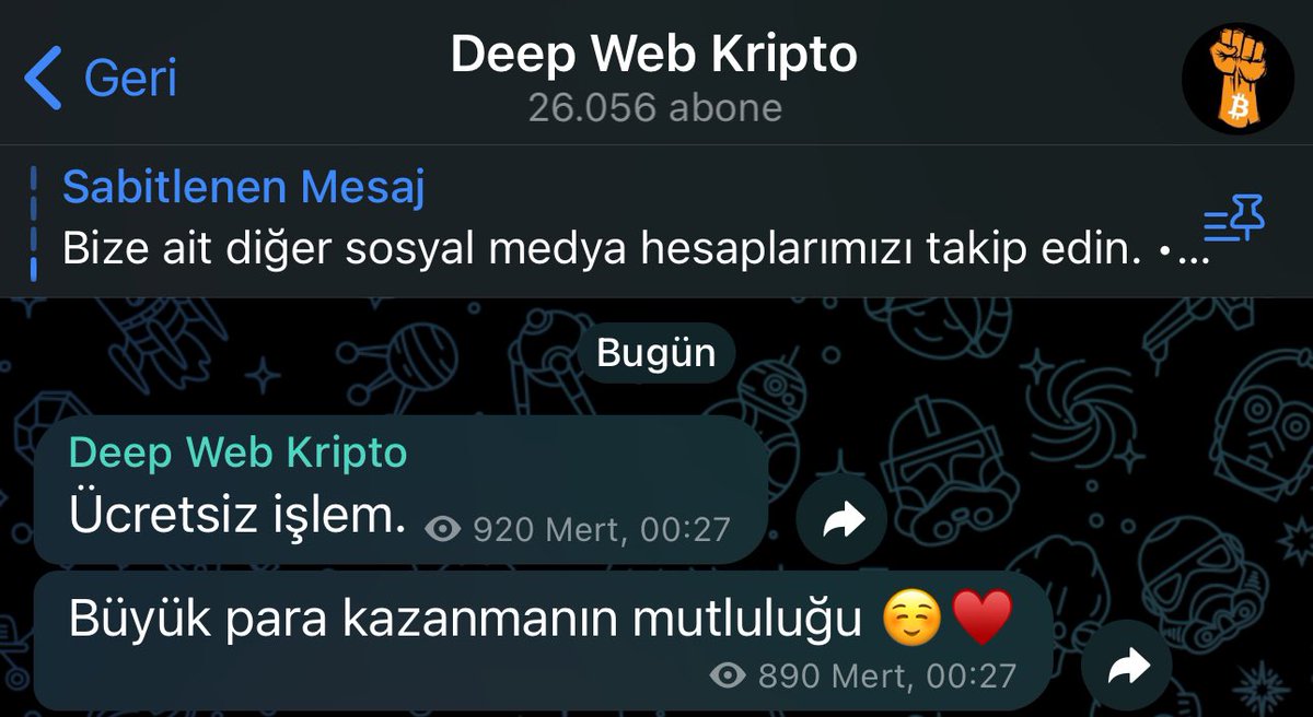 deepwebkripto's tweet photo. Herkese açık ücretsiz işlem verdik! Eğer kimseye minnet eylemek istemiyorsanız ve tek kuruş para kaptırmak istemiyorsanız ücretsiz işlemlerimizden faydalanabilirsiniz 🔥

İşlemi görmek için Telegram grubumuza katılın 👇🏻 

https://t.co/76HyLnlVTo

#Bitcoin #KriptoPara #Kripto #Binance