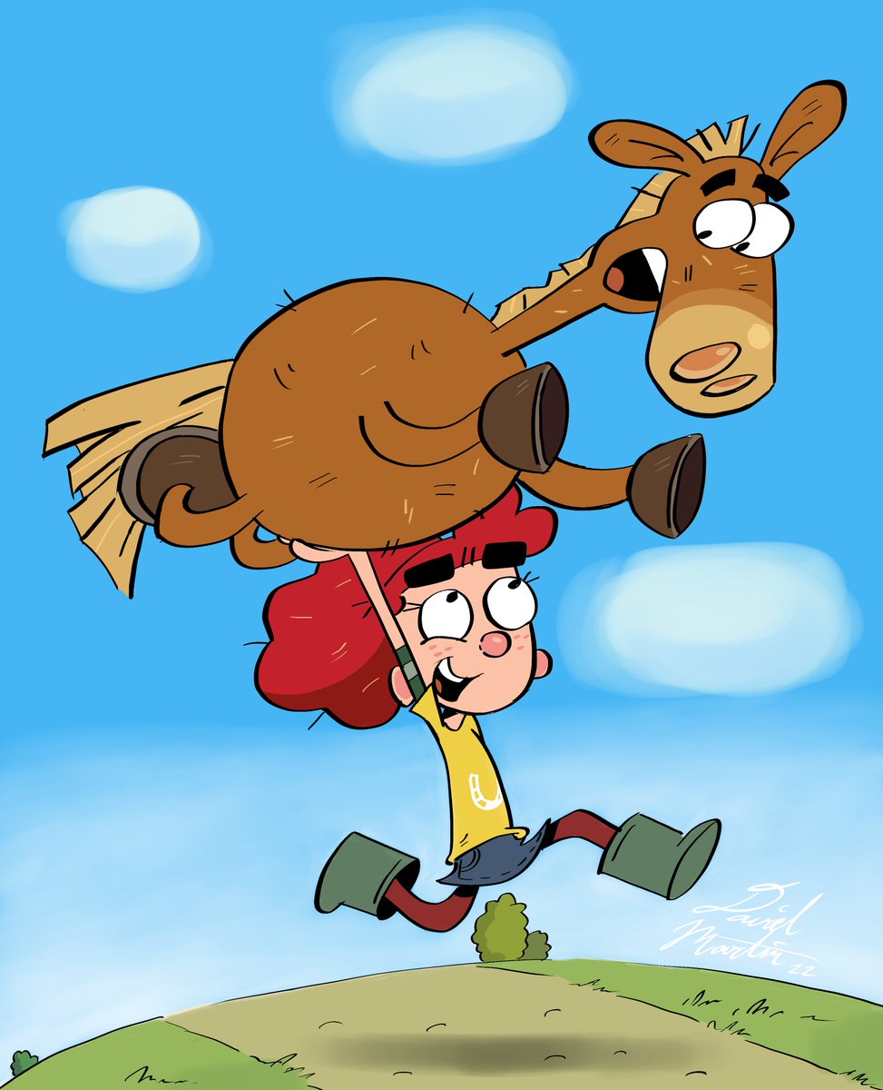 The sequel of the drawing of Annie Carrying Pony. Her adrenaline ran out apparently lol. #itspony #Nickelodeon  #fanart