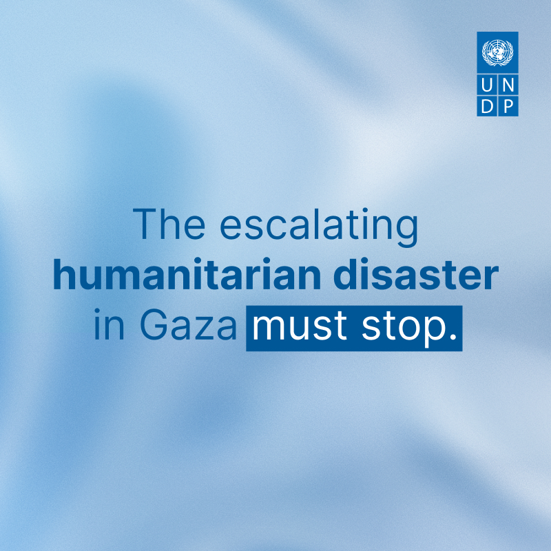 UNDP's tweet photo. #Gaza was a desperate humanitarian situation before the most recent hostilities. 

It is now catastrophic. 

The world must do more. https://t.co/TbCxvOaofz