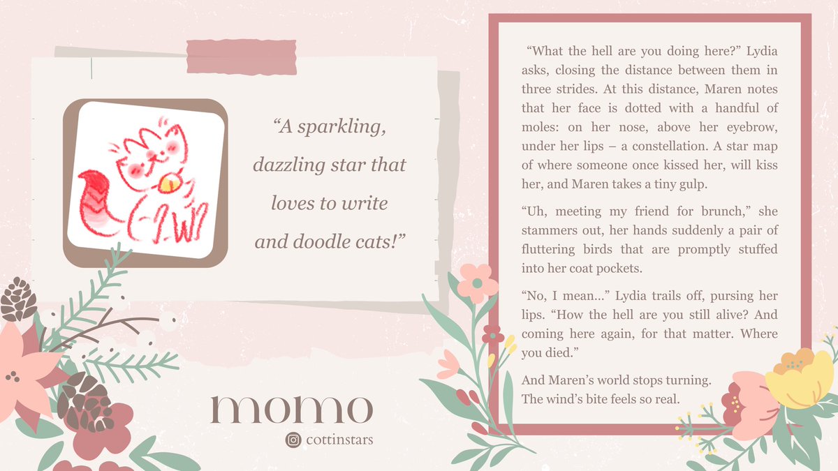 ೋ══CONTRIBUTOR SPOTLIGHT 

Everyone please welcome our lovely writer, @/cottinstars (IG) ! Please look forward to seeing their exquisite pieces for the zine! 🌷