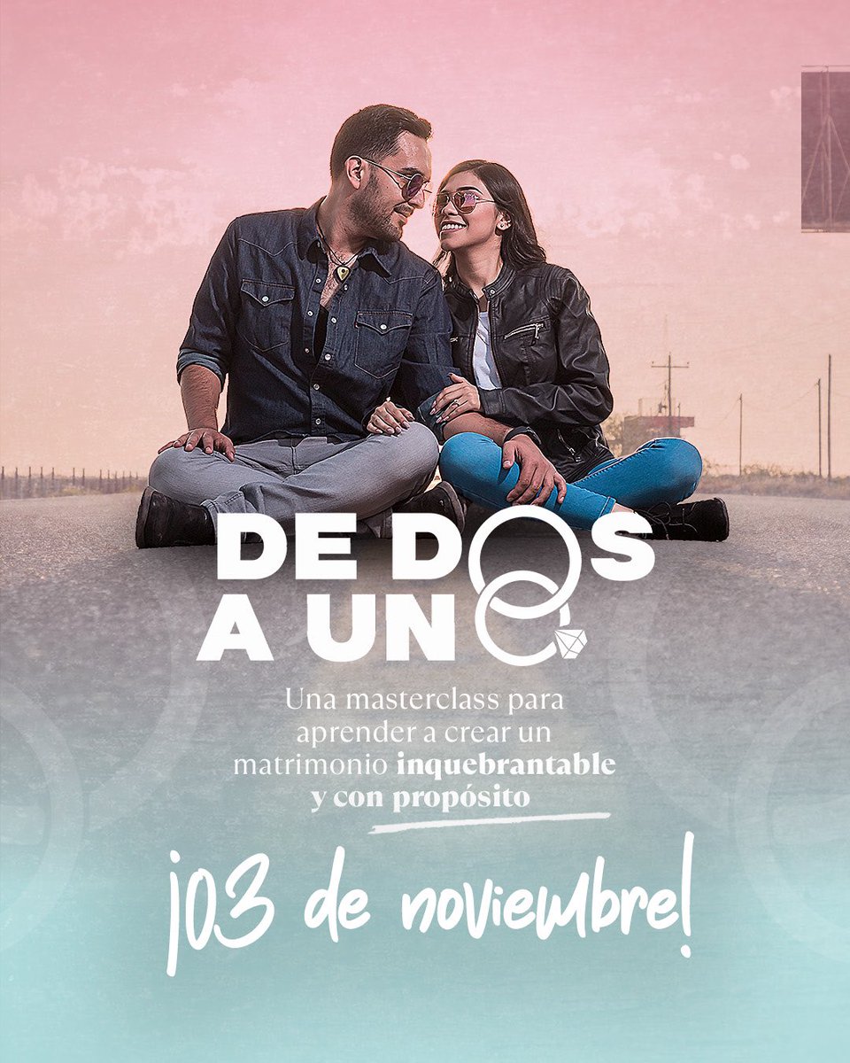 Si quieres construir un matrimonio inquebrantable y con propósito, te invito a la Masterclass “De Dos A Uno”❤️‍🔥👩🏻‍❤️‍👨🏻.

1 noches donde descubrirás que si es posible para ti lograr construir el matrimonio que anhelas.

Para registrarte ingresa a 2son1.link/u60