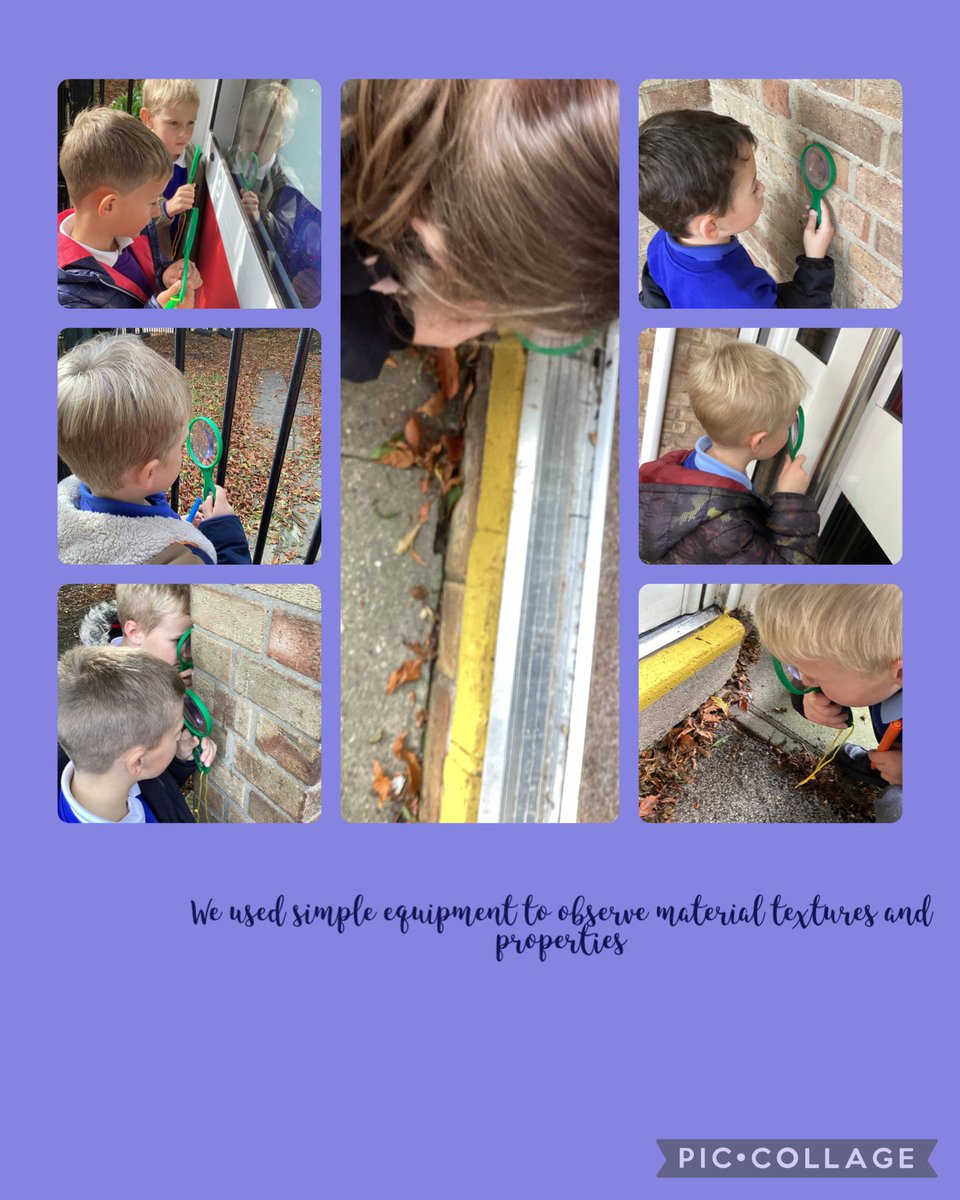 Year 2 went outdoors in Science to investigate which materials were used to build the school. Everyone used a magnifier to do close observations of the material texture and talked about the properties of the material and why it was fit for purpose.