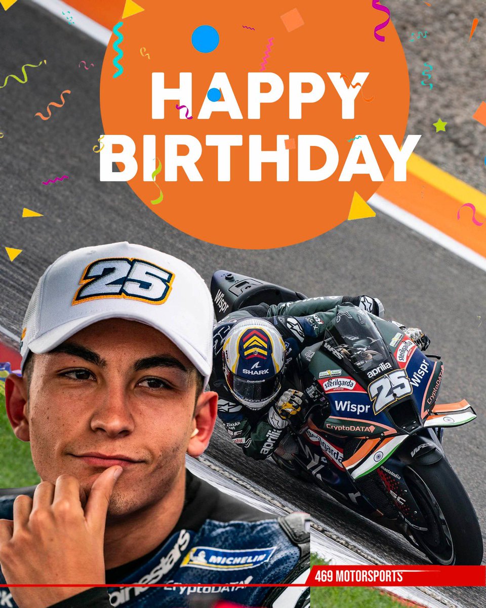 🎉 Wishing the incredible @25RaulFernandez a fantastic birthday! 🏍️ Your talent and dedication on the track are unmatched. Cheers to more wonderful moments that make us all proud. Keep soaring to greater heights! 

#HappyBirthdayRaul #RacingStar #RF25 #469Motorsports