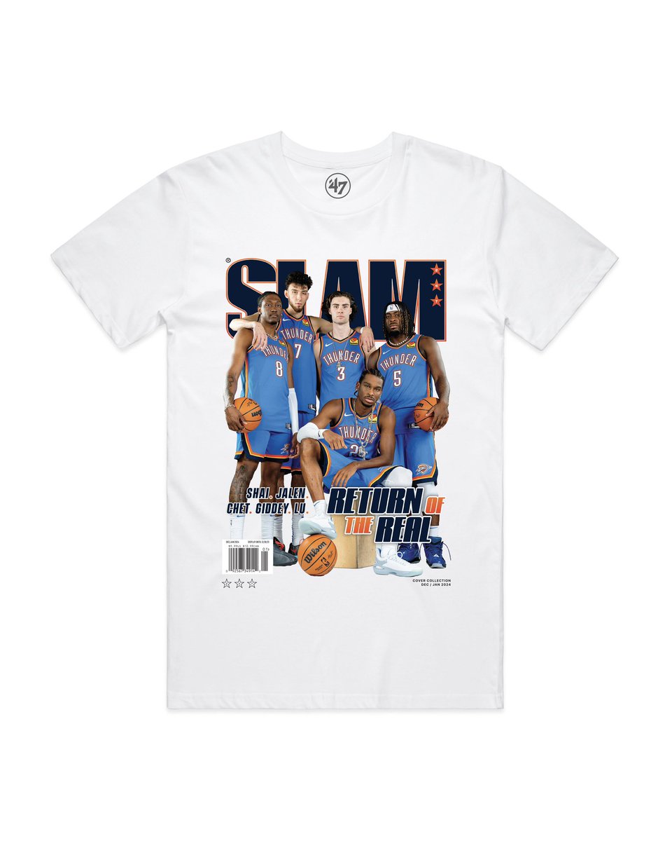 The coolest squad in the League. Thunder Cover tees available now. ⚡️⚡️⚡️⚡️ Get your tees here 👉 slam.ly/okc-tee