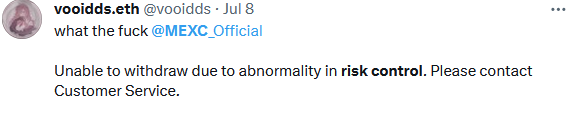 Glimmerycoin's tweet image. Starting to see way too many posts about @MEXC_Official literally stealing customer funds and giving no explanation as to the reasoning. As someone who has dealt with their shenanigans in the past, I think it's time the industry really took notice and fought back against MEXC