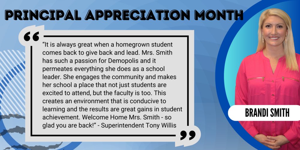 Tony Willis (@dcs_tonywillis) on Twitter photo So blessed to have such good leaders in Demopolis. Mrs. Smith has gone above and beyond to make DMS a special place!
<a href="/MrsB_Smith/">Brandi Smith</a>
#DemopolisDifference
<a href="/demoptigers/">Demopolis City Schools</a> So blessed to have such good leaders in Demopolis. Mrs. Smith has gone above and beyond to make DMS a special place!
<a href="/MrsB_Smith/">Brandi Smith</a>
#DemopolisDifference
<a href="/demoptigers/">Demopolis City Schools</a>