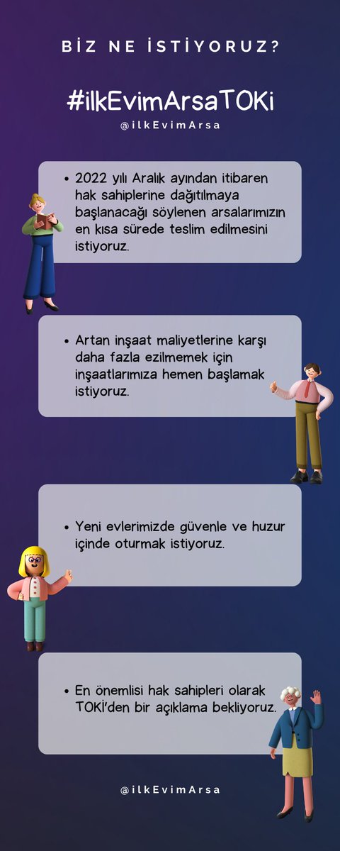 ilkEvimArsa's tweet photo. İlk Evim Arsa projesinde ilerleme durumları nedir?

Herkes yeni evlerine taşınmak istiyor.

Hak sahipleri olarak açıklama bekliyoruz.

https://t.co/ATMHxQpV33

#ilkEvimArsaTOKİ

@RTErdogan
@mehmetozhaseki
@csbgovtr
@Toki_Kurumsal https://t.co/ng1PbN0dnG