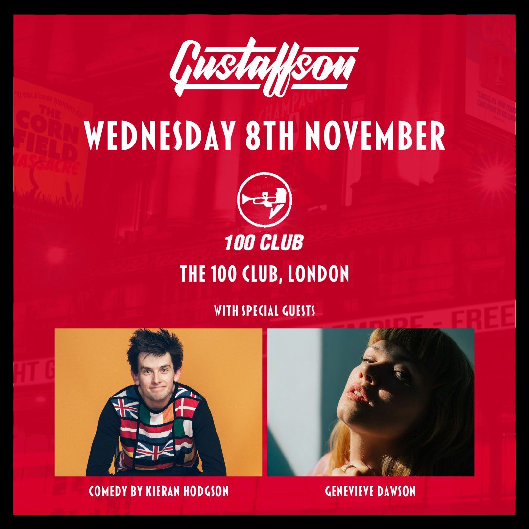 Just over 2 weeks left until our final gig of the year <a href="/100clubLondon/">The 100 Club</a> were we will be joined by some very special guests: 

Comedian @KieranCHodgson joins us off the back of his U.K. tour ‘Big in Scotland’.