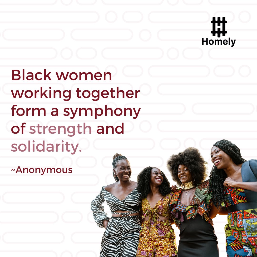 Homely_Global's tweet photo. Happy New Week!

"Sisterhood is the most powerful force for change in the world." - Robin Morgan
#homely #blackwomen https://t.co/99POwfZAo9