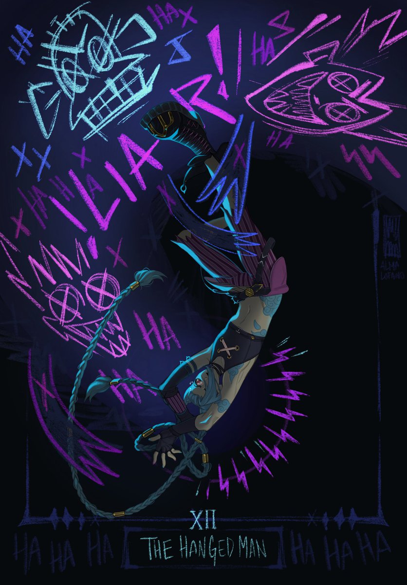 tama_http's tweet photo. Jinx “The hanged man XII” from a past art contest! #jinx #jinxarcane #tarot https://t.co/B9NLOZvCrd
