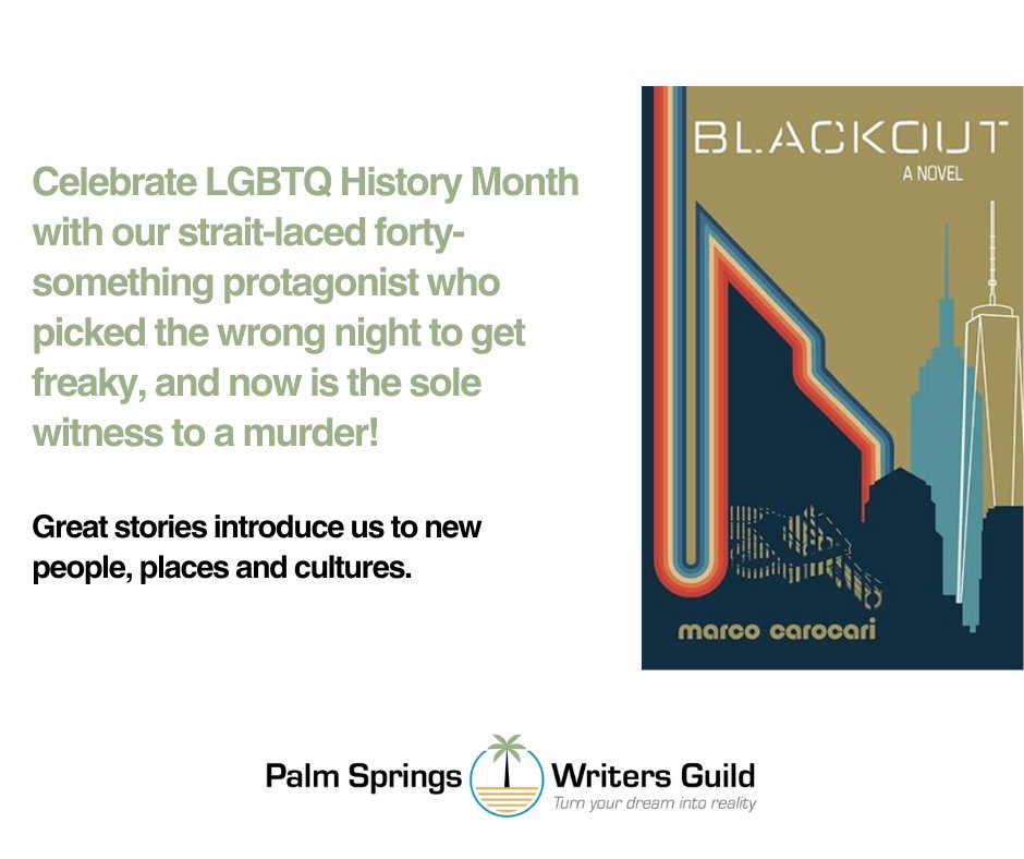 GuildPalm's tweet photo. Celebrate LGBTQ History Month with thrilling stories written by our members! @marcocarocari 's debut novel was nominated for a Lefty Award (Best Debut '21), won the NYCBigBookAward '21 (LGBTQ Fiction) and the Independent Press Award '22 (LGBTQ Fiction).  https://t.co/l4JqLfj9B0 https://t.co/zv7t4jlZbr