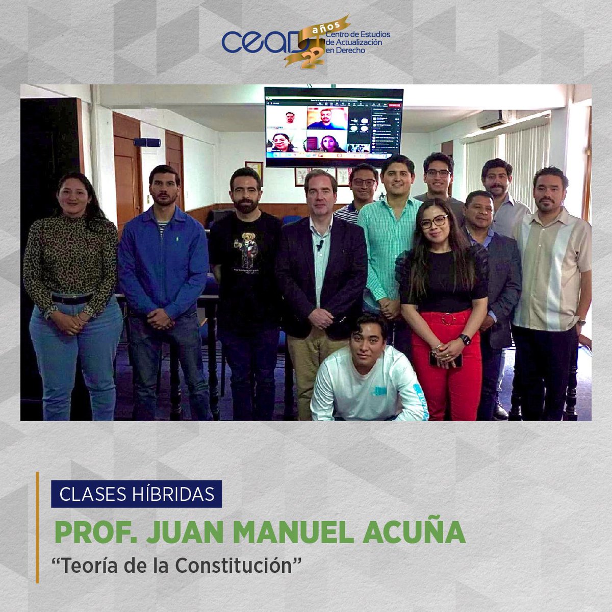 ceadmx's tweet photo. ⚖️ Iniciamos el segundo semestre de la Maestría en Derecho Procesal Constitucional, XIII Generación 

Módulo I. "Teoría de la Constitución" imparte el Prof. Juan Manuel Acuña 

🕙 29, 30 de septiembre, 13 y 14 de octubre de 2023.

#maestria #constitucional #ceadmx https://t.co/zWeKueSRep