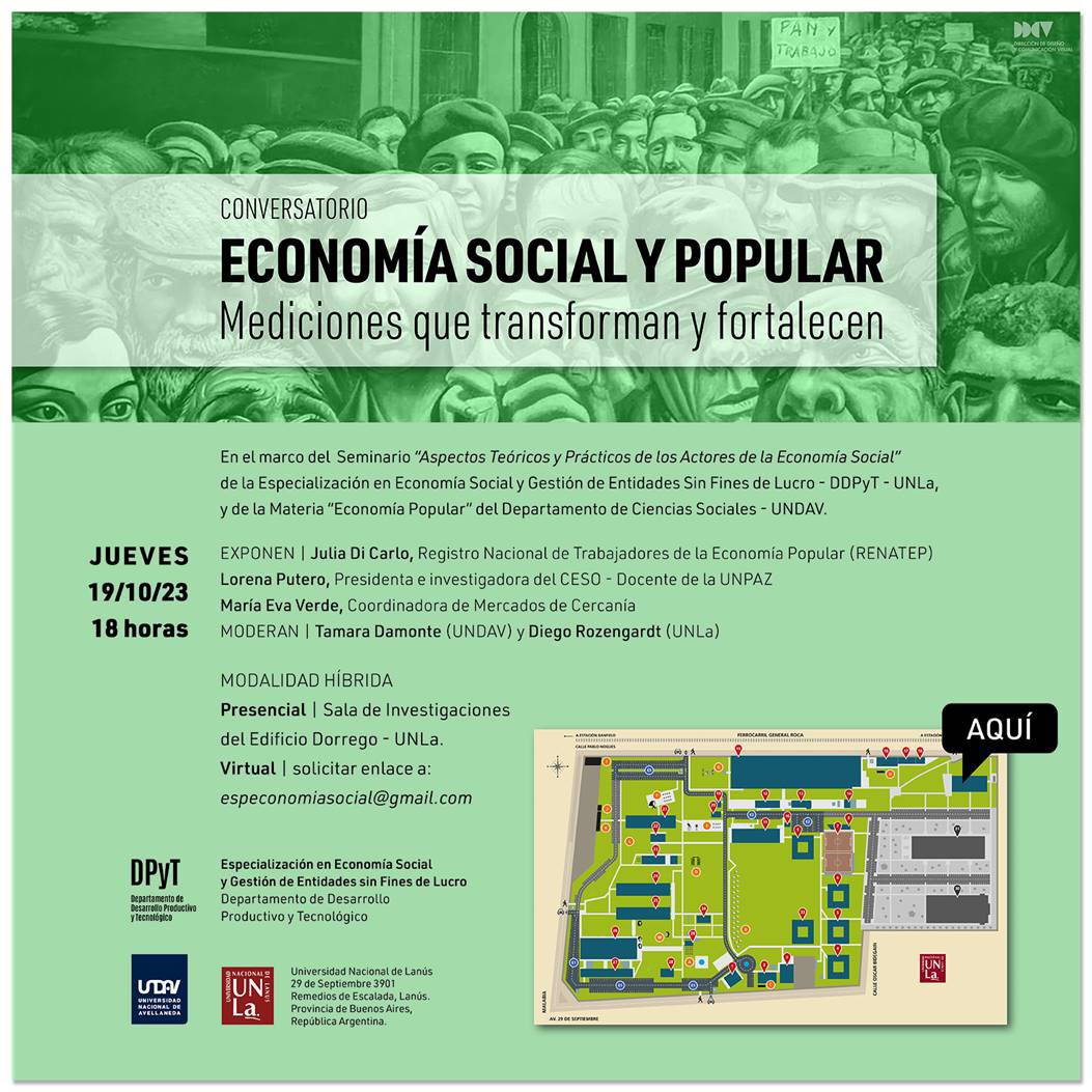 El día jueves participamos de la actividad de la especialización en <a href="/economiapopular/">DEPPEP</a>.unla.
Participaron compas de la UNDAV, del RENATER, de Comercios de Cercanía, y del @cesoargenina.

Aportamos al debate desde el desarrollo territorial equitativo e igualitario.