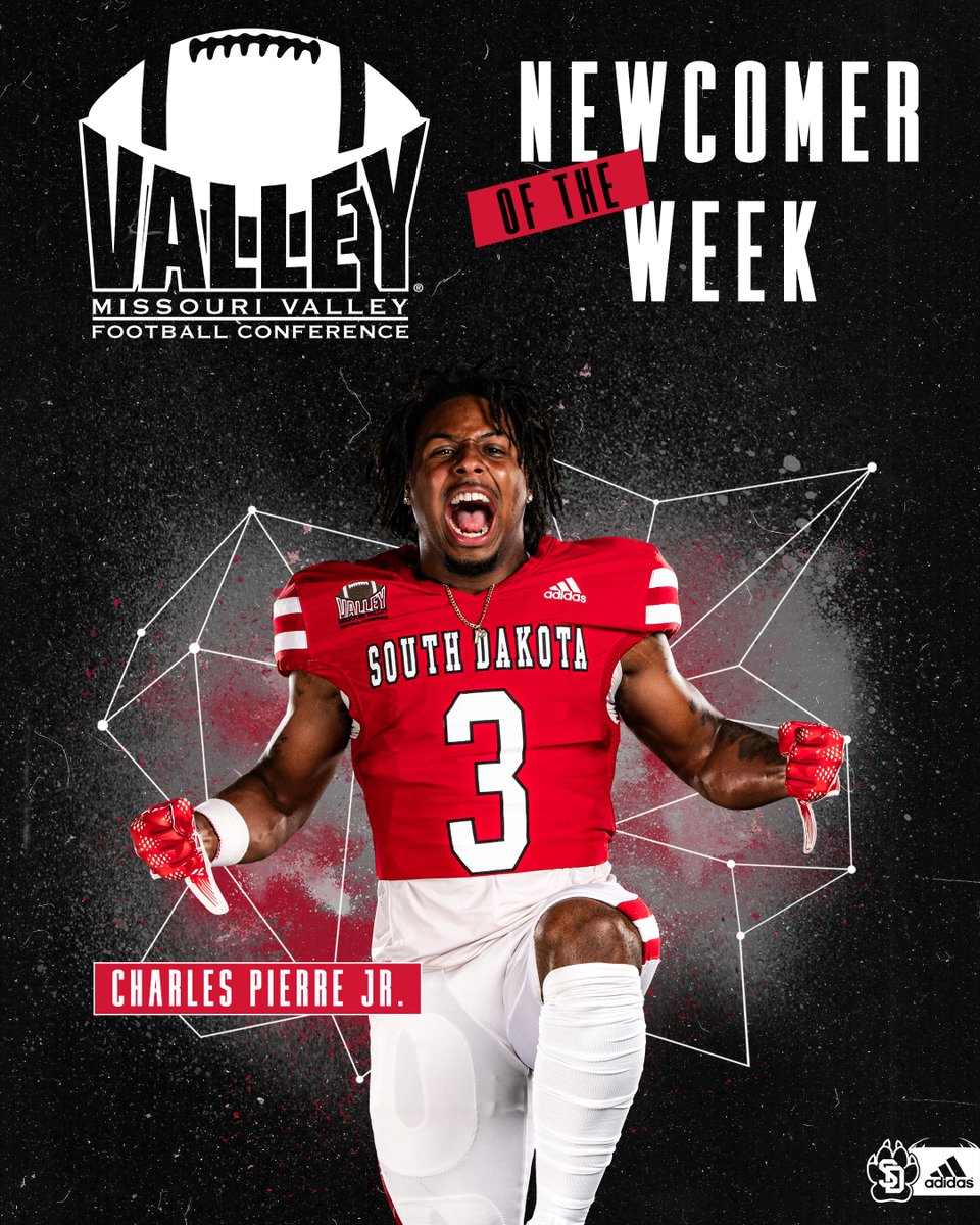 𝗕𝗶𝗴 𝗣𝗹𝗮𝘆, 𝗕𝗶𝗴 𝗔𝘄𝗮𝗿𝗱
Charles Pierre Jr. is your MVFC Newcomer of the Week!

🔗yote.us/473kmhE

#WeAreSouthDakota x #GoYotes🐾