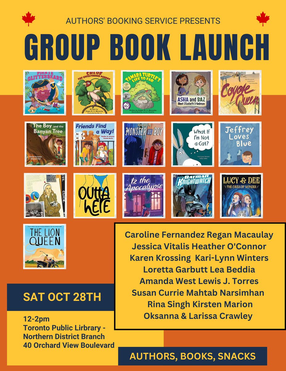 This Saturday! Celebrate the group book launch  @parentclub <a href="/ReganWHMacaulay/">Regan W. H. Macaulay</a> @jessicavitalis @heathermoconnor @karenkrossing <a href="/KariLynnWinters/">Kari-Lynn Winters</a> @lorettagarbutt <a href="/BeddiaLea/">Lea Beddia</a> @AmandaWestLewis @jtorrescomics @Suecurrie224 <a href="/MahtabNarsimhan/">Mahtab Narsimhan (she/her)</a> <a href="/kirsten_marion/">Kirsten Marion</a> <a href="/storiesbysingh/">Rina Singh</a>