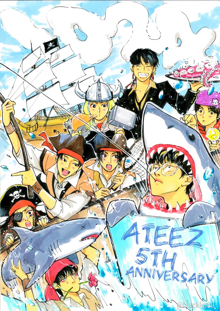 Happy 5th anniversary! !
#ATEEZfanart #ATEEZ #에이티즈
#큰_항해가_펼쳐질_에이티즈5주년 #5YearSailingwithATEEZ