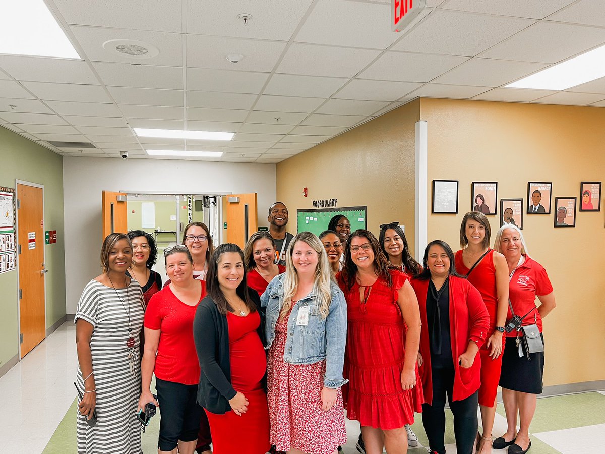 Red Ribbon Week, Day 1. We are wearing RED to kick off Red Ribbon Week. ❤️<a href="/OCPSnews/">ocpsnews</a> <a href="/DrRahim_Jones/">Dr. Rahim Jones</a> <a href="/RobBixler_OCPS/">Rob Bixler</a> <a href="/ortegaAP22/">Cristina Ortega</a>