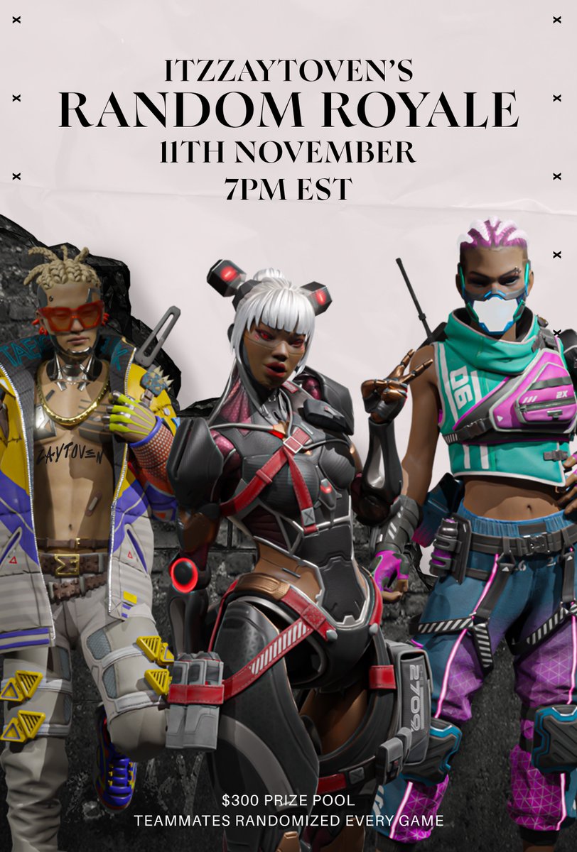 itzZaytoven's tweet image. ‼️‼️ ANNOUNCEMENT‼️‼️

Told y’all let me cook!! Hosting a random royale next month for a CASH PRIZE of $300. Teams will be randomized each round and everyone will be personally invited by me later this week! 

Who do you want to see in it?