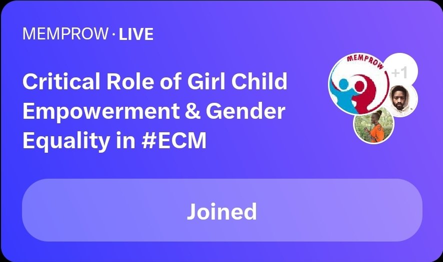 EstherApioRay's tweet photo. Am thrilled to be part of this Xspace to share insights on how to uplift the girl child and find long lasting solutions on how to tackle with child marriage and gender equality. #MEMPROW https://t.co/D51LeEgWPo