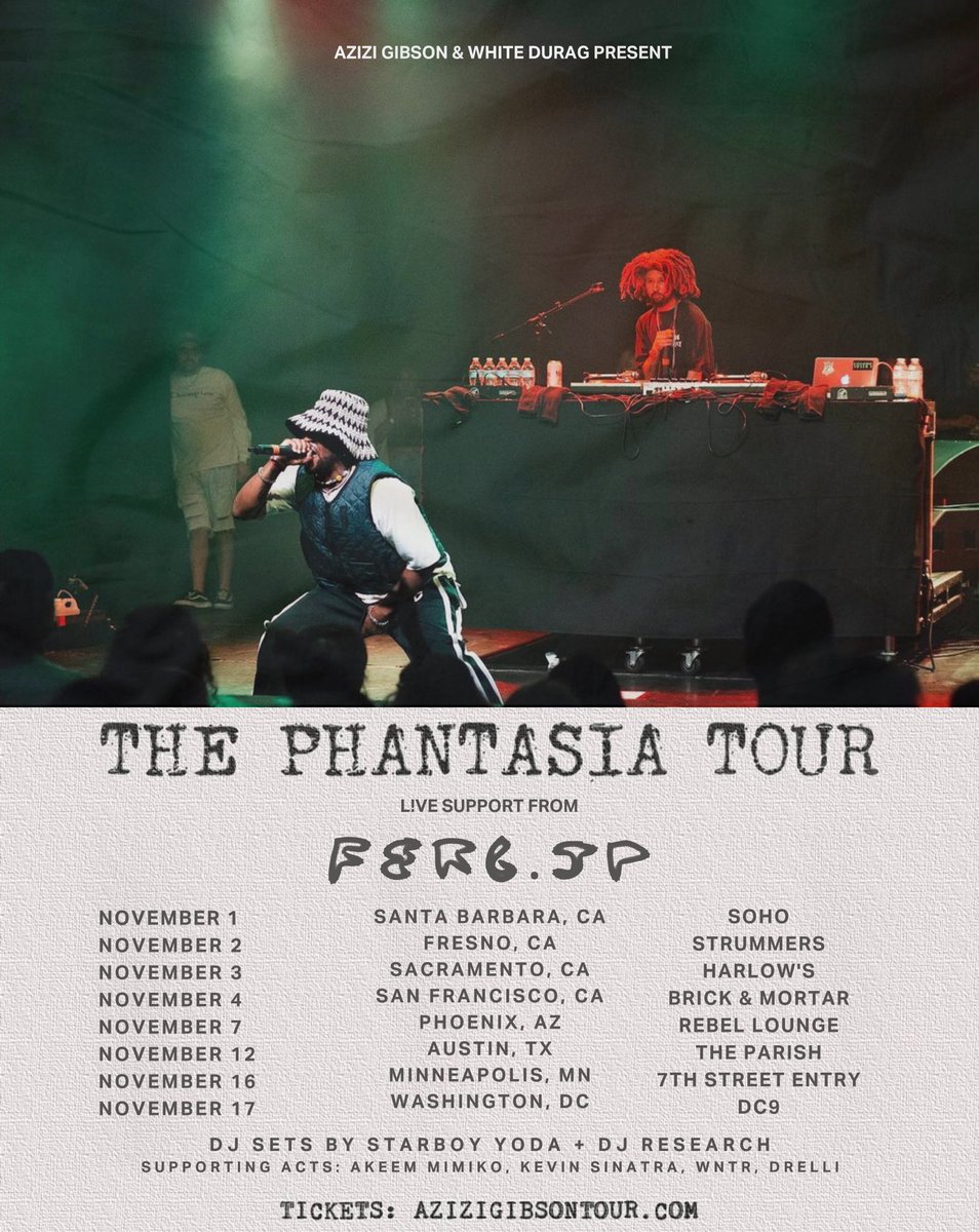 back on road next month! coming to a city near you’ #thephantasiatour 🩻 🎟️: azizigibsontour.com