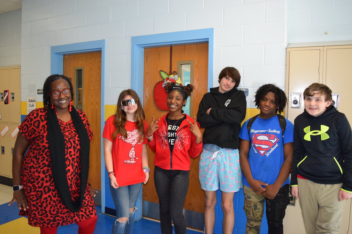 Teachers and scholars at ALCMS show they are too bright for drugs by wearing red, neon colors, or sunglasses.