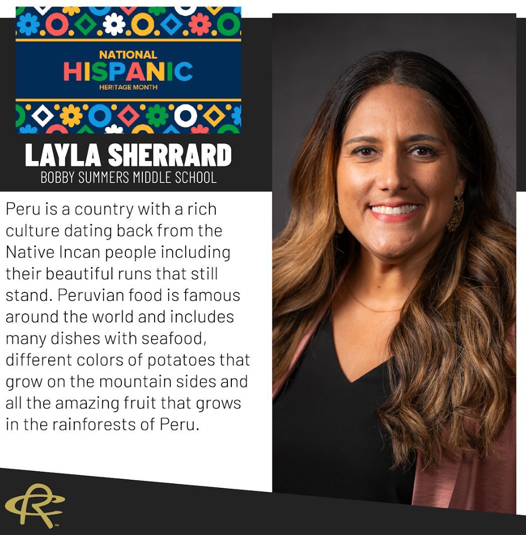 We were able to gather some great stories from staff as part of Hispanic Heritage Month! Thank you to Bobby Summers Assistant Principal Layla Sherrard for sharing part of your story with us and for your work on campus! #RCISDJoy