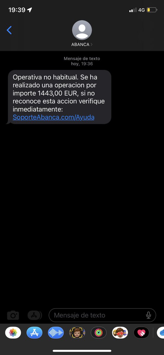 marcos__lm's tweet photo. @SomosABANCA Intento de fraude recibido hoy. Aporto imágenes. https://t.co/sggK0avxqA