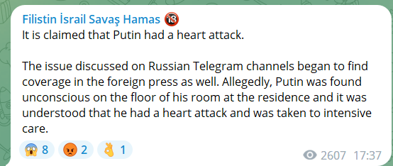 johnspectator's tweet photo. ❗️❗️❗️🇷🇺 putin and heart attack? interesting
https://t.co/KttmkRQpFv
#putin #russia #Kremlin #putinheartattack #Isputindead https://t.co/278liDPJuH