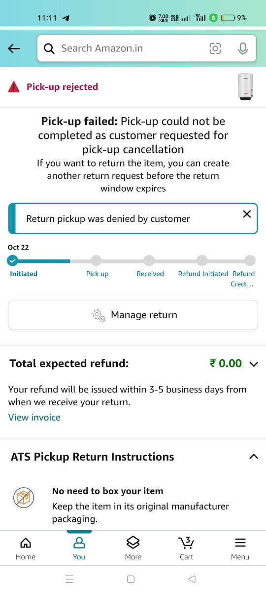 SagarTh35528884's tweet image. "😓Disappointed with my Amazon order! 📦 Reached out to customer service 3 times, but my return is still pending pickup. 📞 Plus, no sign of my refund. 😡 Need some assistance, @amazonIN . #CustomerService #UnresolvedIssue #AmazonOrder" @amazon