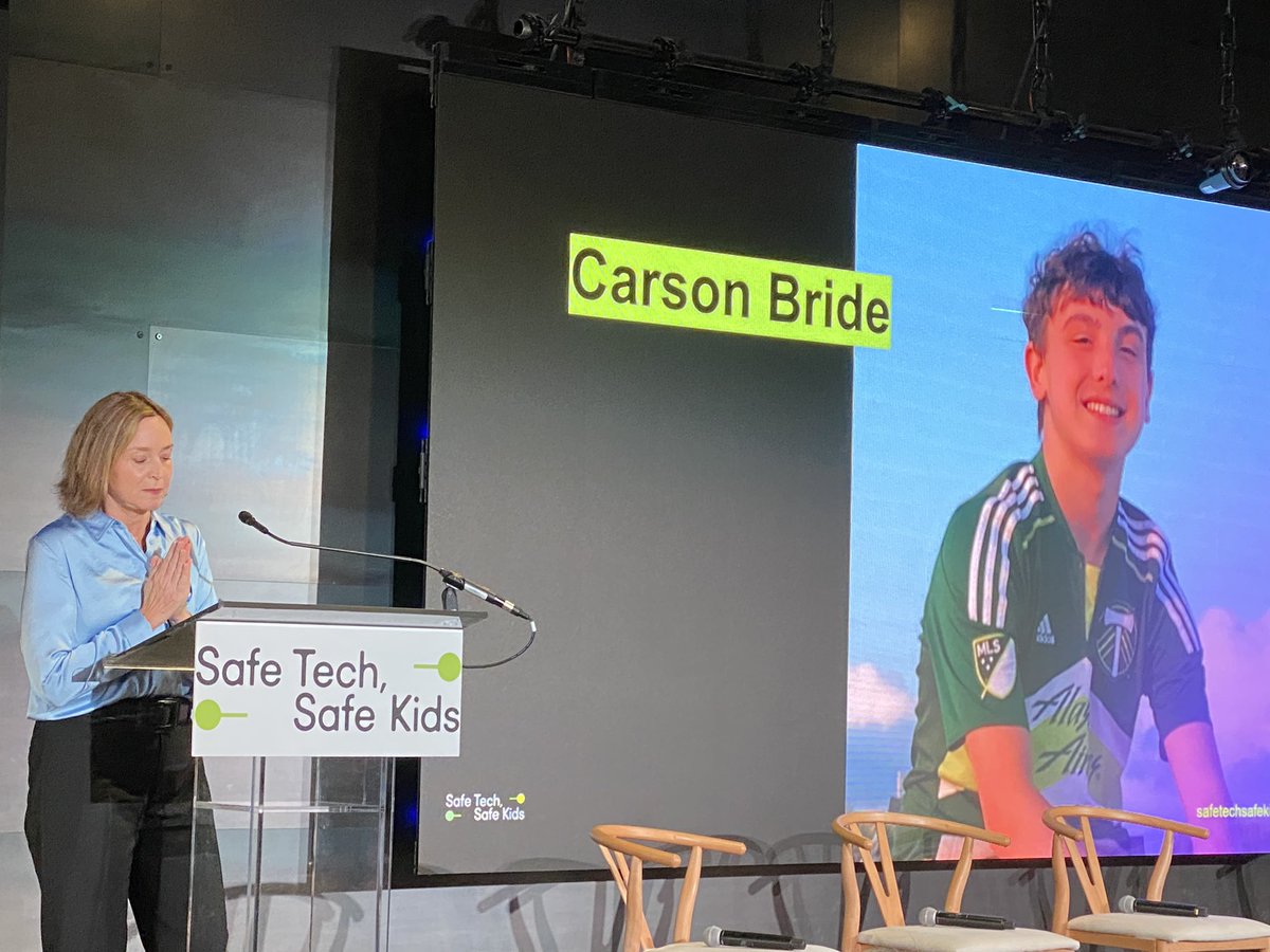 mjbeckel's tweet photo. When tech companies operate with the mantra of “move fast and break things,” the “things” they break are our children, warns Kristin Bride who lost her son to cyberbullying on anonymous apps at #SafeTechSafeKids event sponsored by @IssueOneReform @5RightsFound & @pro_jectliberty https://t.co/4K6UcMeOFX