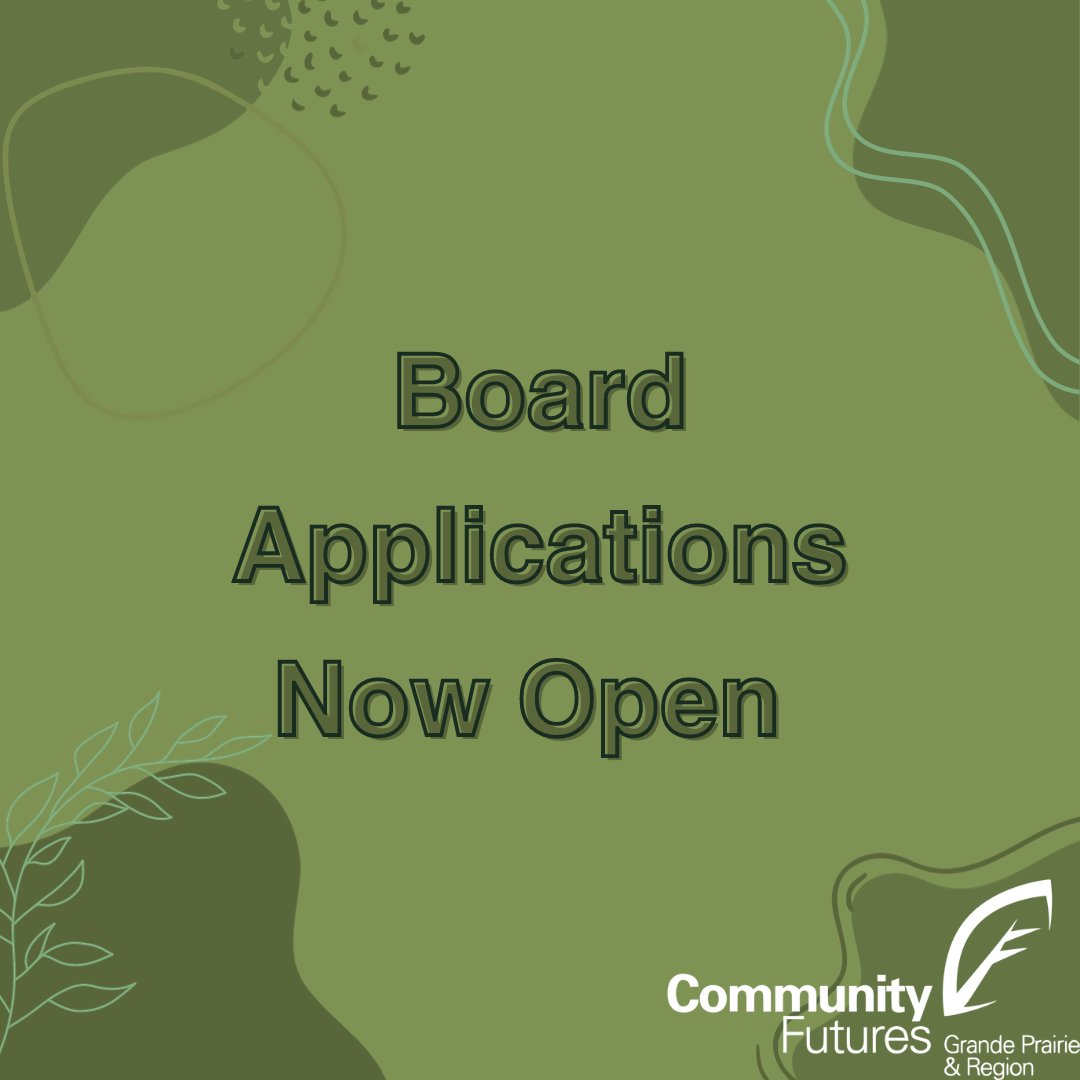 Community Futures Grande Prairie &amp; Region is currently seeking applications for Community Board Members. Please submit a Cover Letter with Resume by 4pm, November 3, 2023 to holly.sorgen@albertacf.com.
For more information about this opportunity, please visit our website