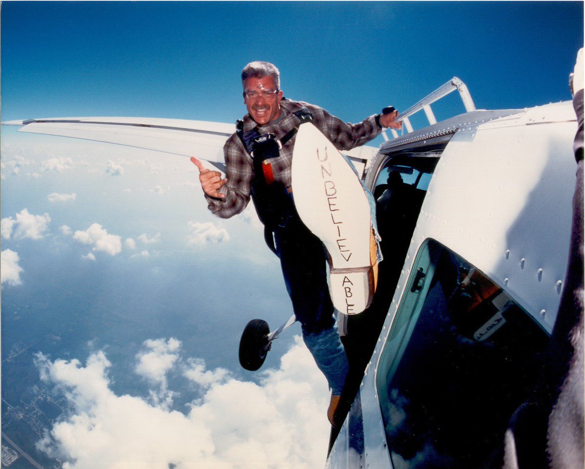 DiamondRioBand's tweet photo. It’s hard to believe my shuttle jump was one mustache, 6 mullets and 25 years ago!
￼
📍Space Shuttle Discovery - Cape Canaveral, 1998
￼
📸: Brian Erler 

Celebrate with us and watch the “Unbelievable” Offical Music Video in HD here: https://t.co/tDFHhD8Jg5

#unbelievable https://t.co/mPABdXehZY