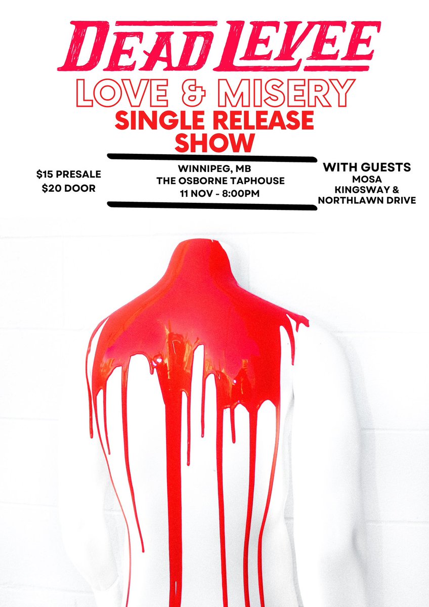 We’re heading to Winnipeg in a few weeks to cause some chaos with our friends <a href="/KingswayBand/">KingswayBand</a>, Northlawn Drive, and MOSA at Osborne Taphouse!

Tickets available here : linktr.ee/officialdeadle… 

See you animals out there!

#winnipeg #manitoba #rocknroll #Canada #Saskatchewan